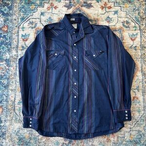 Vintage Trading Post Company Striped Western Button-up Shirt